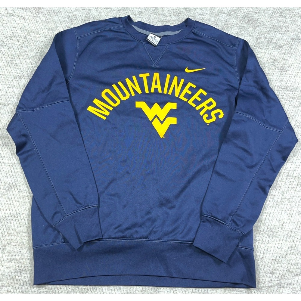 West Virginia Mountaineers Sweatshirt‎ Men Large Nike Therma Fit Crewneck WVU